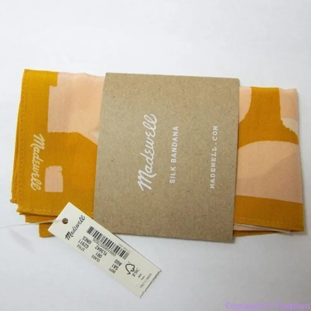 NEW Madewell silk bandana‎ scarf, Amber Gold